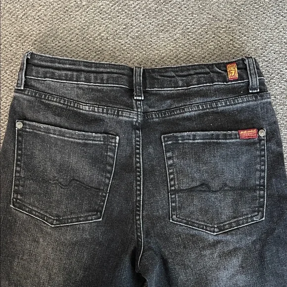 7 For All Mankind Black Straight Jeans - Picture 4 of 5